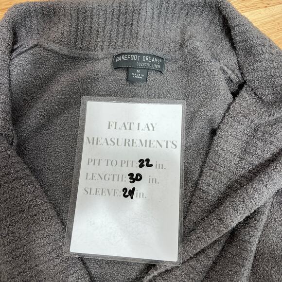 Barefoot Dreams Cozychic Lite Cocoon Open Cardigan Light Mauve Women's M Pockets - Picture 7 of 7